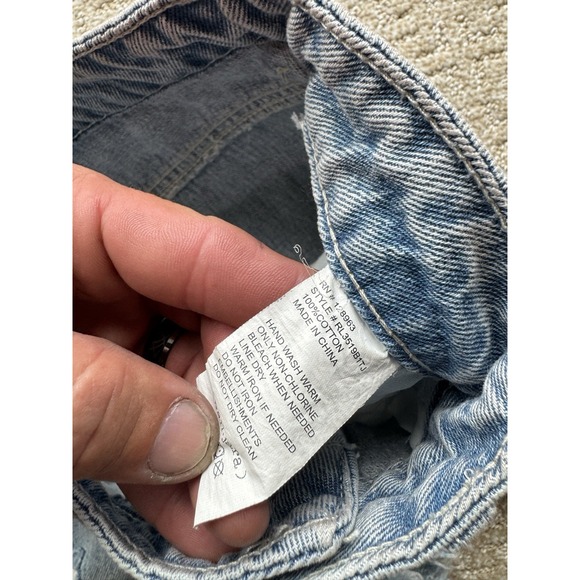 Banjara Denim Shorts Crystal Spike goth Accents Size 7/27 light wash cutoff - Picture 5 of 9